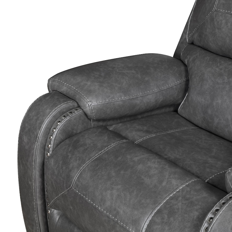 Ashton 40.5" Faux Leather Swivel Glider Recliner - 360-Degree Swivel