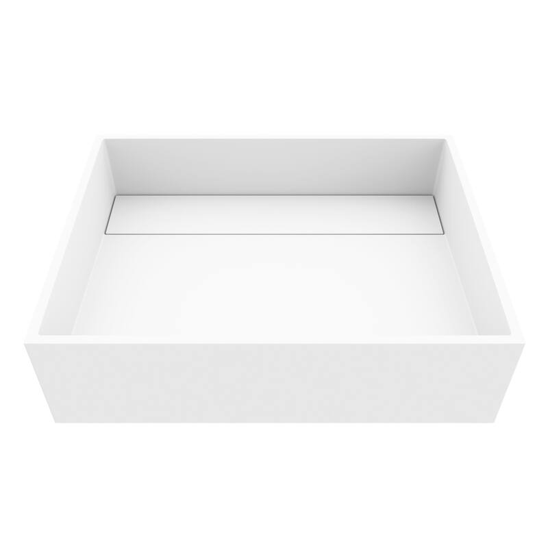 VIGO Montauk 18"L x 13"W x 5"H Matte Stone Rectangular Bathroom Vessel Sink
