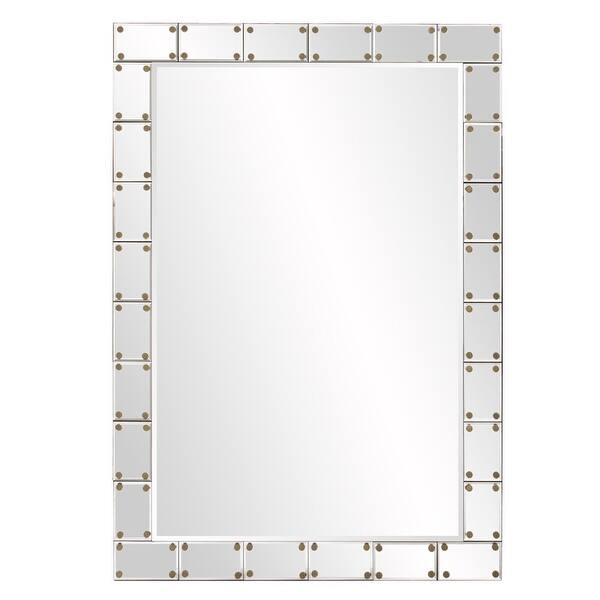 slide 2 of 6, Allan Andrews Glass/Wood Studded Remington Wall Mirror