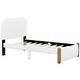 preview thumbnail 23 of 33, Upholstered platform bed with wooden support feet