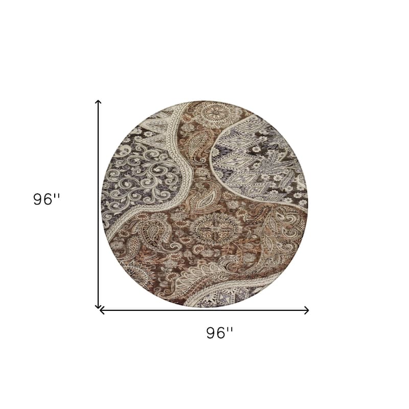 HomeRoots Floral Medallion Transitional Rectangle Outdoor Rug