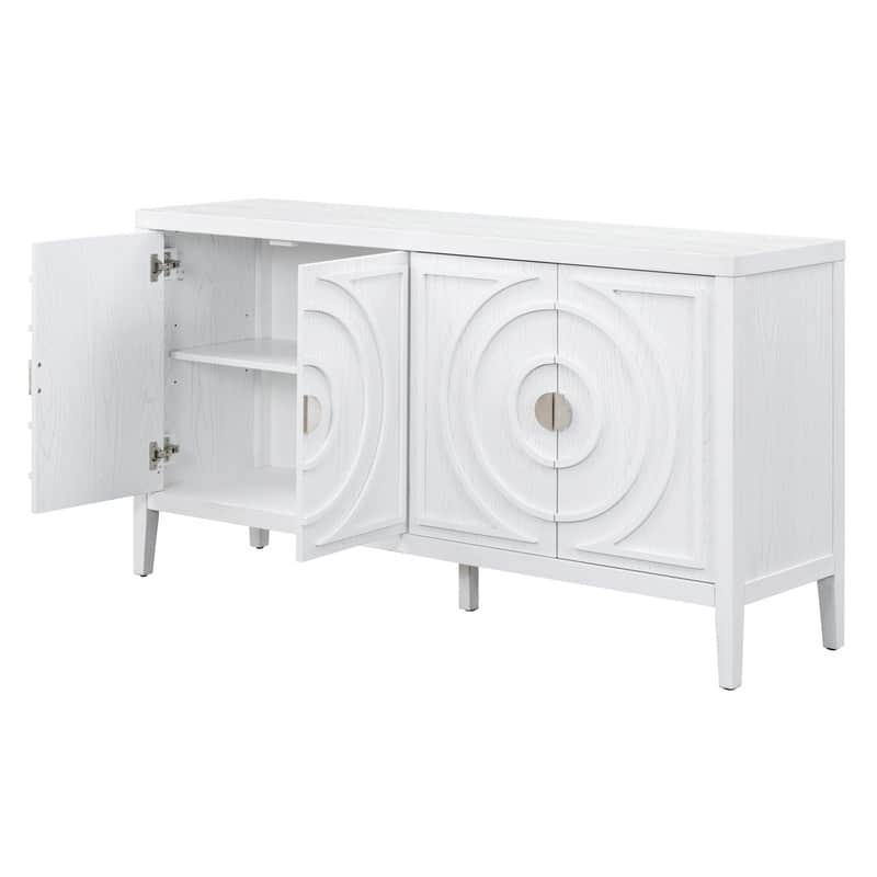 Retro Style Sideboard Cabinet with Adjustable Shelving and Metal Door Handle