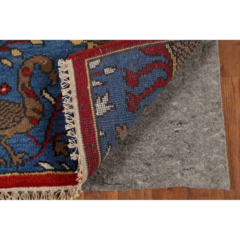 Animals Design Blue Ziegler Indian Runner Rug Hand-Knotted Wool Carpet - 2'6"x 7'11"