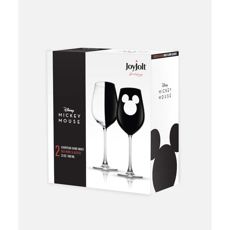 Disney Luxury Mickey Mouse Stemmed Red Wine Glass - 23 oz - Set of 2 - 23 oz