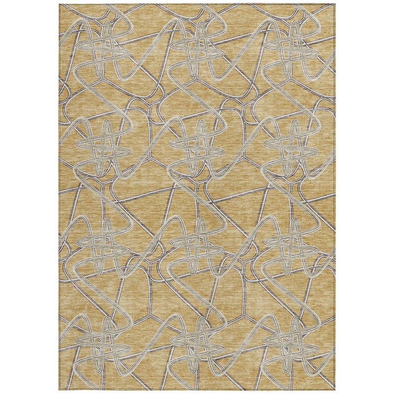 HomeRoots Geometric Contemporary Rectangle Outdoor Rug