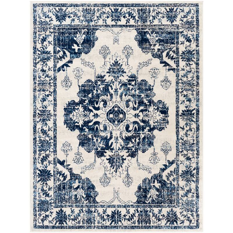 Livabliss Clairee Distressed Medallion Area Rug