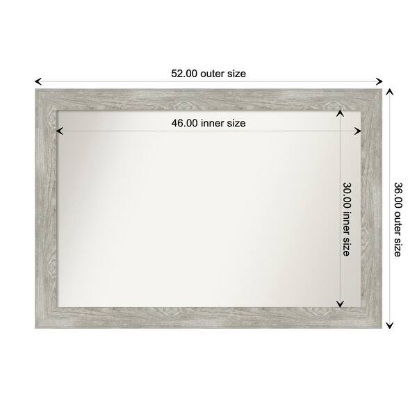 dimension image slide 18 of 113, Dove Greywash Framed Non-Beveled Custom Wall Mirror, Bathroom Vanity Mirror