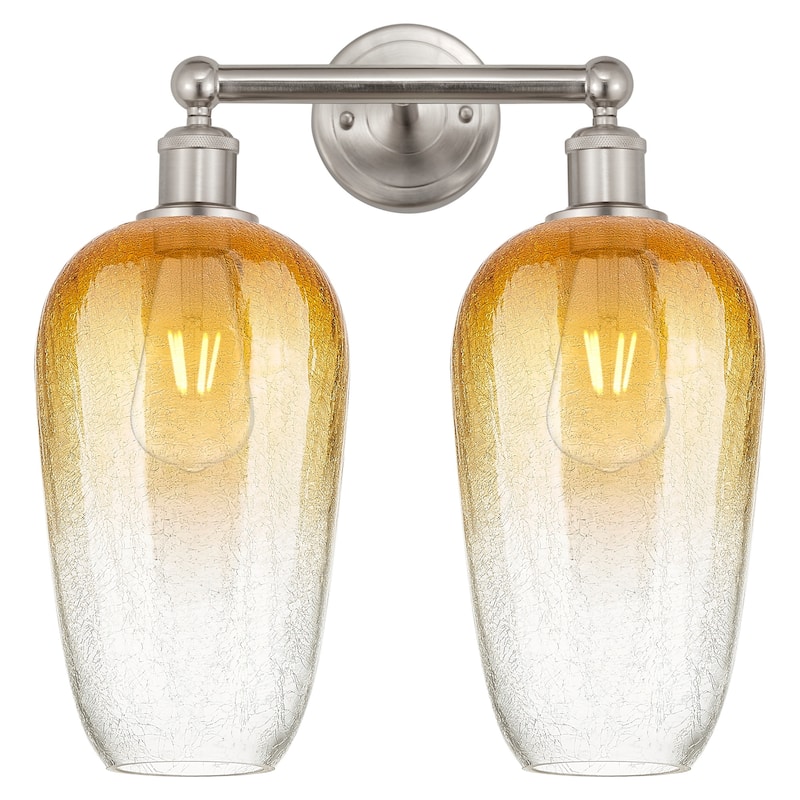 Innovations Lighting 616-2W-18-16 Brookhaven Flute Vanity Brookhaven - Brushed Satin Nickel / Amber