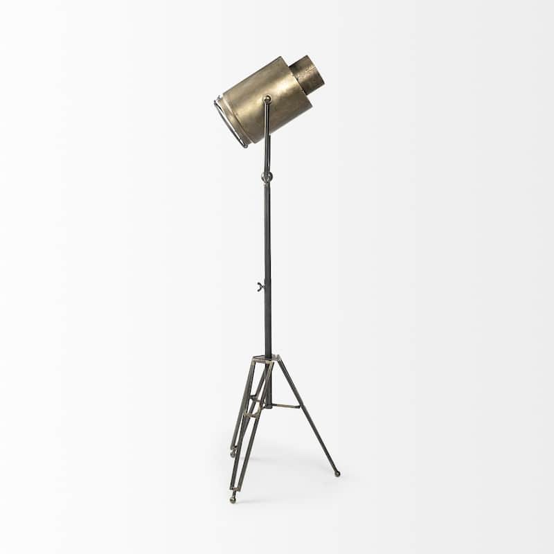 61 Inch Gold LED Floor Lamp with Metal Shade and Rocker Switch - 22” x 22” x 61”