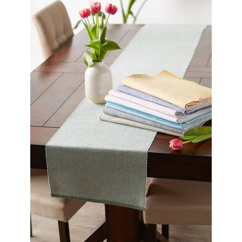 DII Mineral Eco-Friendly Chambray Fine Ribbed Table Runner 13x72 inches