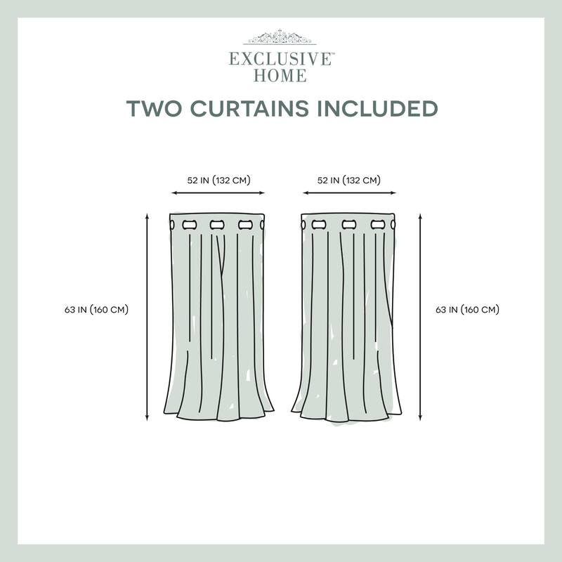 ATI Home Sateen Twill Woven Blackout Grommet Top Curtain Panel Pair