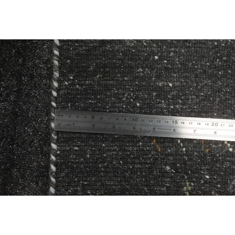 Hand Knotted Oriental 100% Wool Carpet Tribal Animal Pictorial Greys & Charcoal Gabbeh Area Rug - 7' 11'' X 4' 11''