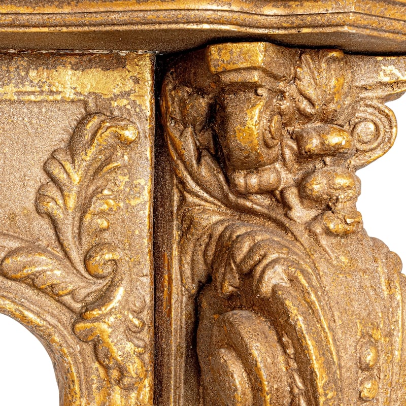 Ornate Decorative Fireplace Mantel, Distressed Black