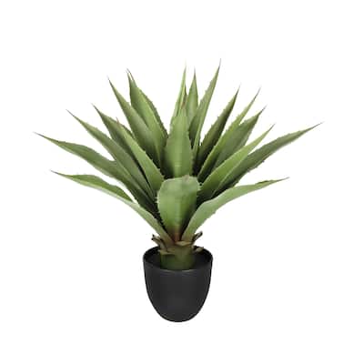20in Artificial Agave Succulent Plant in Black Pot - 20" H x 18" W x 18" DP