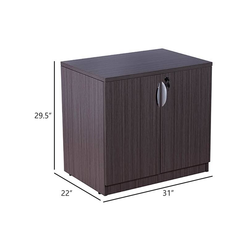 Doe Office Storage Cabinet with 2 Doors, Driftwood Gray, 31 Inch Wide
