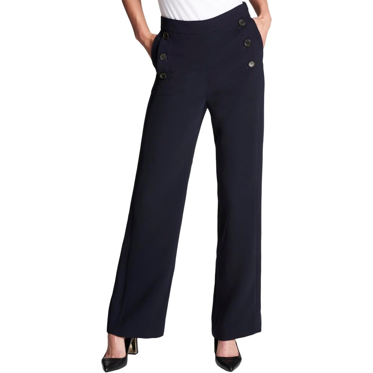 Shop Dkny Womens Wide Leg Pants Day To Night Work Wear Overstock