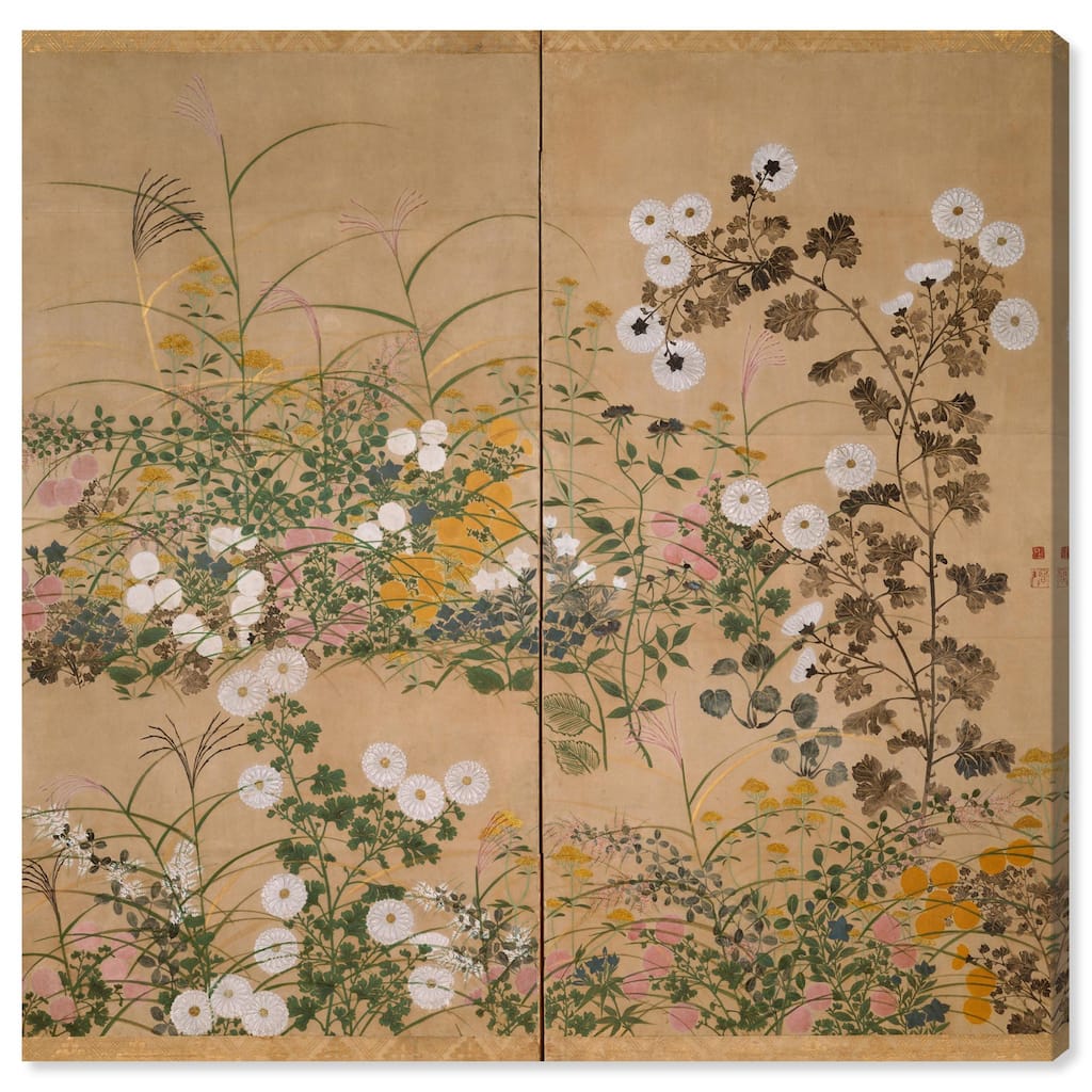 Flowering Plants in Autumn Canvas by Art Remedy, Gallery Wrapped