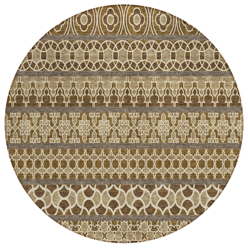 Machine Washable Indoor/ Outdoor Chantille Stripe Boho Rug