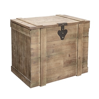 Household Essentials Antiqued Decorative Trunk with Hinge and Lid - 16.3"L x 24.8"W x 20.9"H