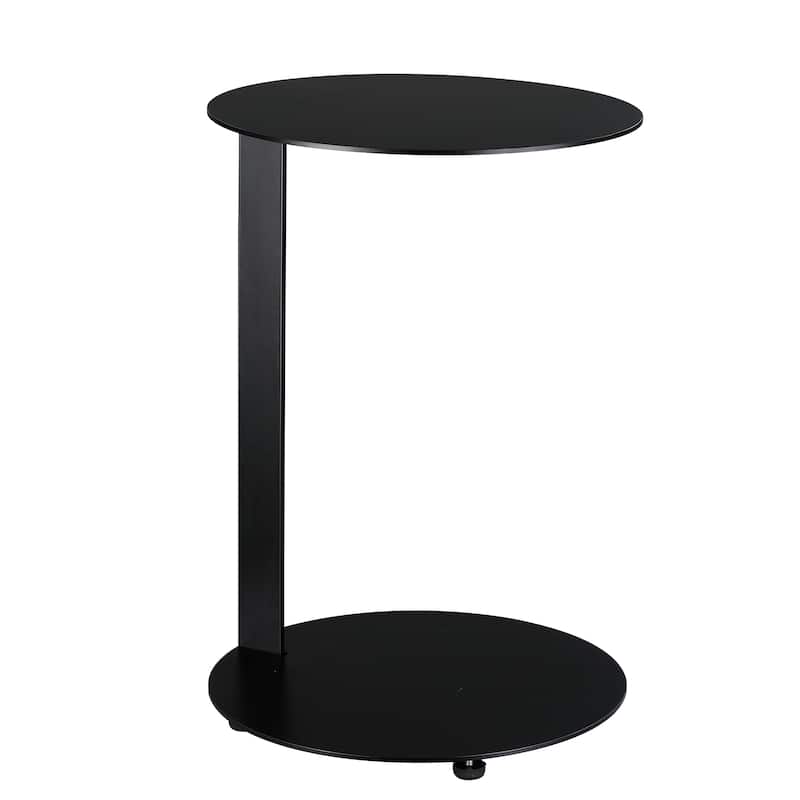 Black End Table - Slide Under Sofa Coffee Table