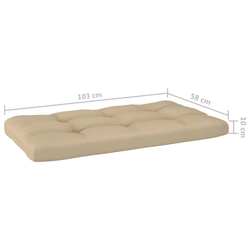 vidaXL Chair Cushion Water Repellent Pallet Cushion Seat Pad Pillow Fabric - 40.6" x 22.8" x 3.9"