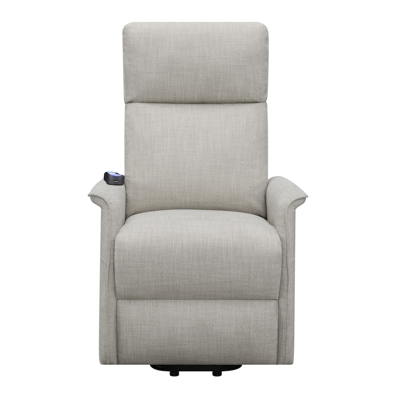 Power Lift Massage Chair with Wired Remote and Side Pockets, Light Gray