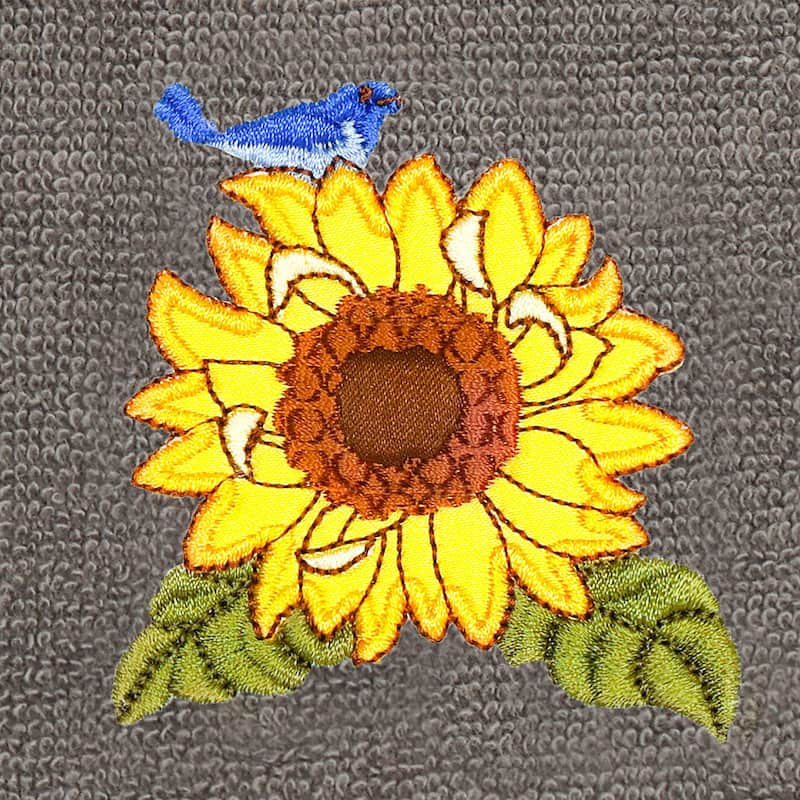 Authentic Hotel and Spa 100% Turkish Cotton Girasol 2PC Embellished Fingertip Towel Set