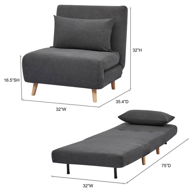 Tustin Upholstered Convertible Lounge/ Sleeper Chair