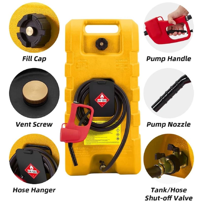 15 Gallon Fuel Caddy Tank, Portable Gas Fuel Container