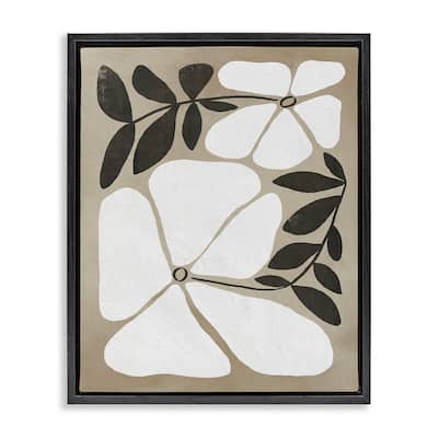Stupell Oblong Boho Flowers Framed Floater Canvas Wall Art Design By Victoria Barnes