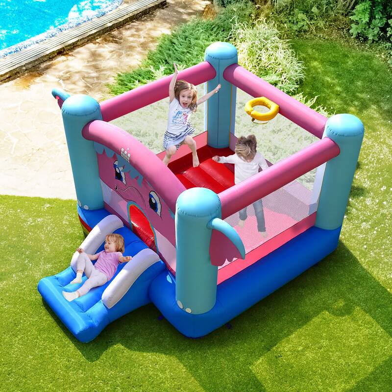 Gymax Inflatable Bounce House 3-in-1 Elephant Theme Inflatable Castle