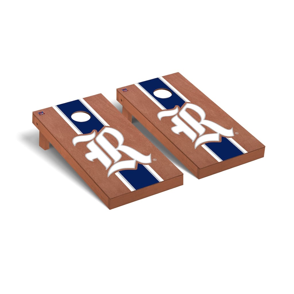 Rice Owls Cornhole Board Set - Rosewood Stained Striped Wooden
