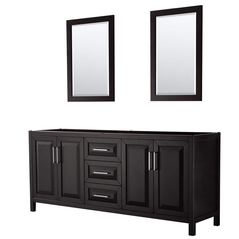 Wyndham Collection Daria 79" Double Free Standing Vanity Cabinet -