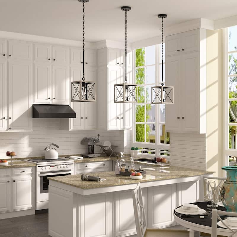 Kiro 1-light Modern Farmhouse Rectangle Pendant Light with UL Certified