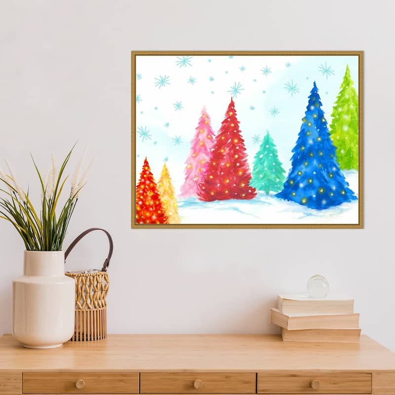Magic Christmas Trees I by PI Studio Framed Canvas Art