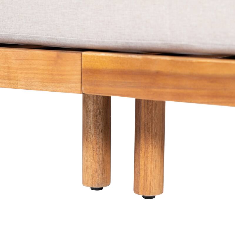 Christopher Knight Home - Outdoor Acacia Wood 3-Seater Sofa with Cushions