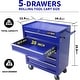 preview thumbnail 3 of 11, 5-Drawer Rolling Tool Cart with Wheels Garage Storage Tool Chest