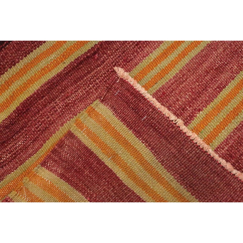 Hand Woven Oriental 100% Wool Carpet Southwestern Geometric Multi-Colored Kilim Area Rug - 8' 6'' X 4' 9''