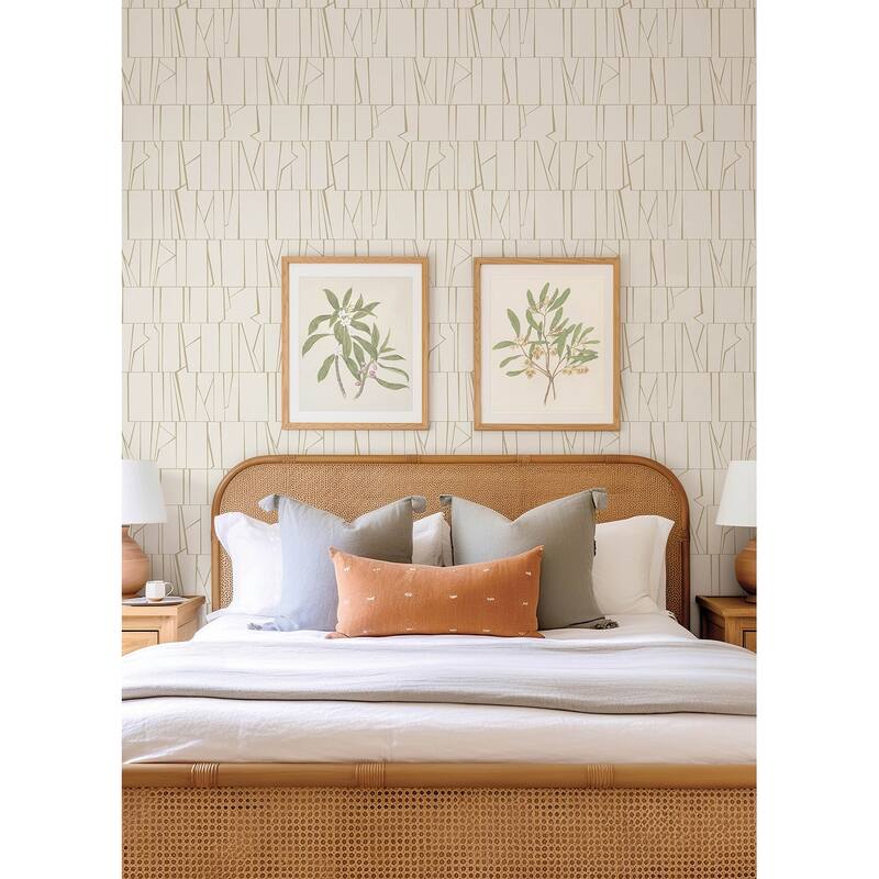 A-Street Prints Huntington Gold Geometric Stripe Wallpaper