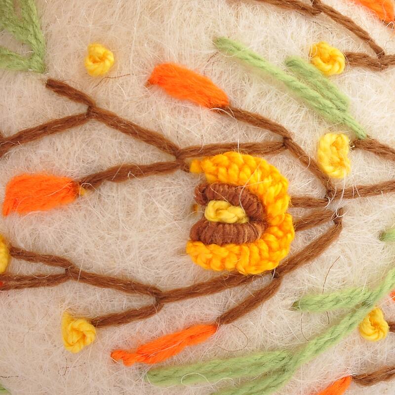 Novica Handmade ArmeniaS Blossoming Embroidered Wool Felt Ornament