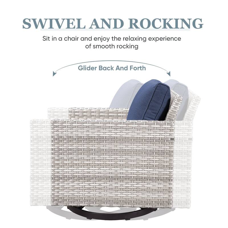 Outdoor Swivel Glider Chairs with Soft Cushion