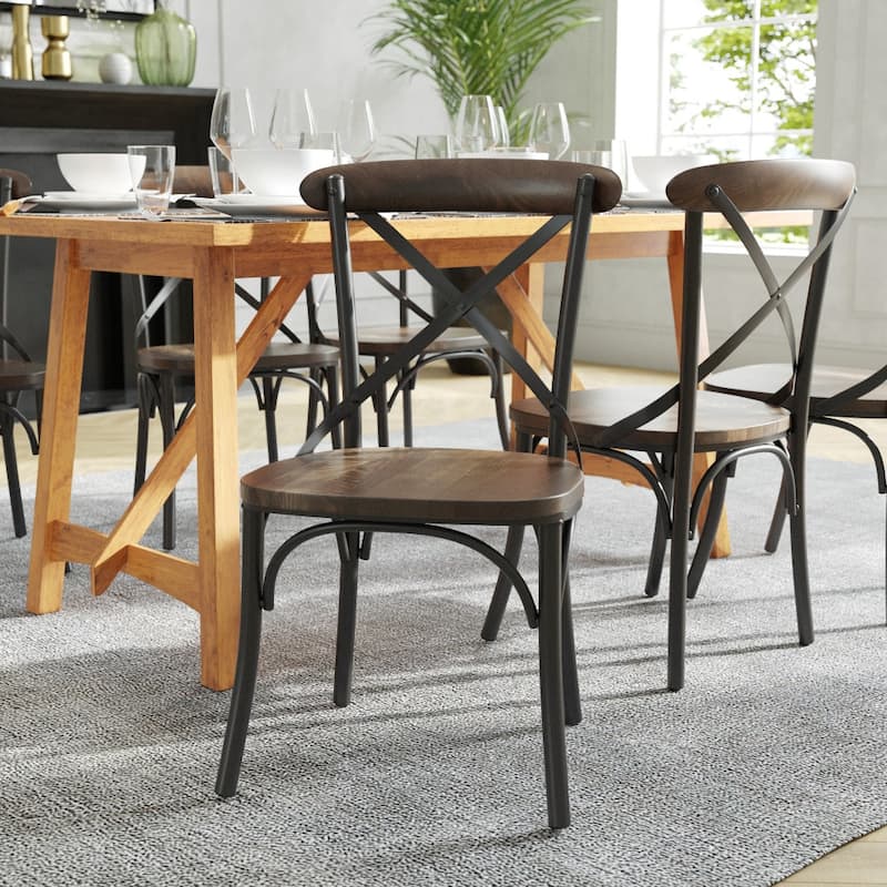 Advantage X-back Chair with Metal Bracing - Black/Fruitwood