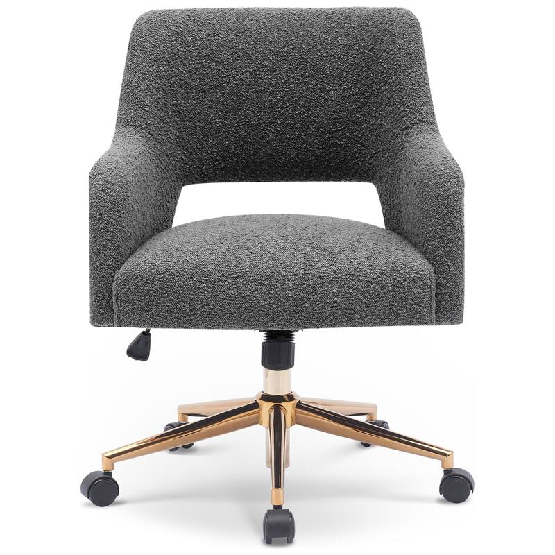 Boucle Upholstered Office/ Desk Chair - Swivel/ Adjustable Height (Set of 2)