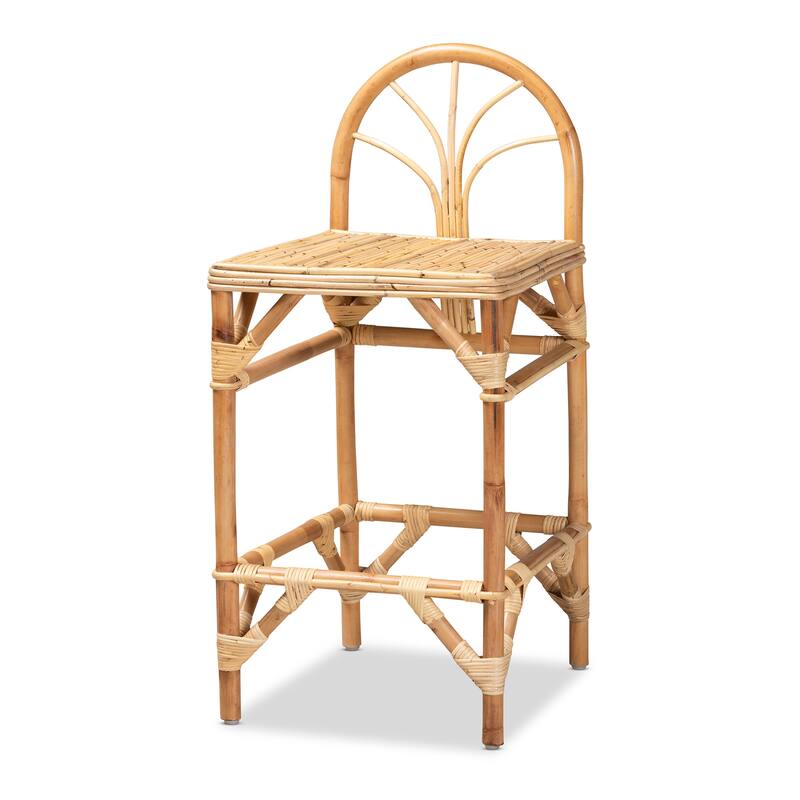 Seville Modern and Contemporary Natural Finished Rattan Counter Stool - Single - Neutral - Counter Height