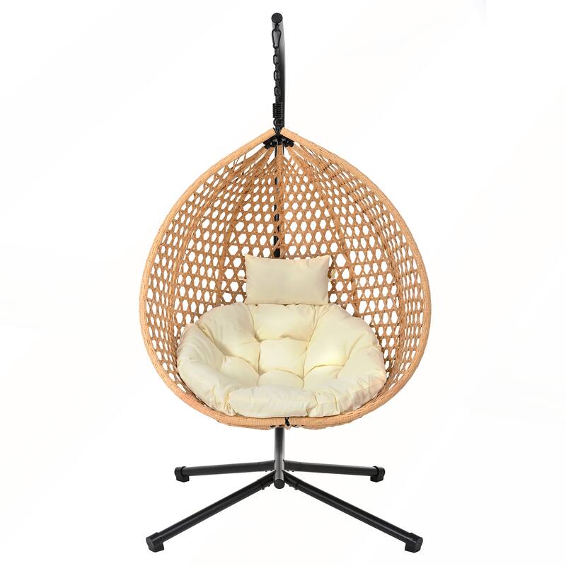Elegant Outdoor Egg-Shaped Hanging Chair with Stand