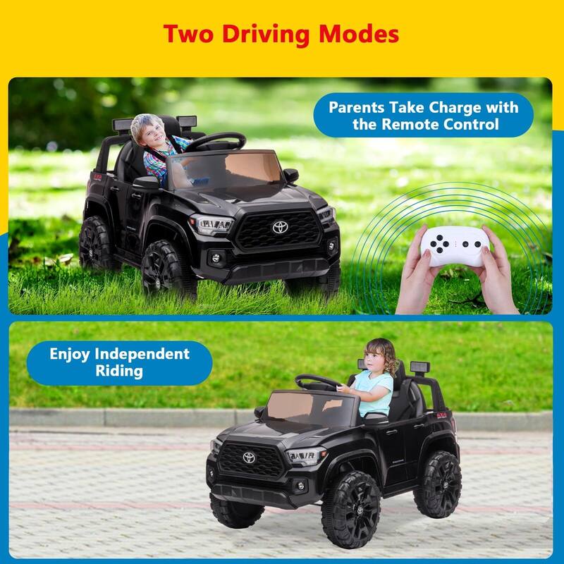 Officially Licensed Toyota Tacoma 12V Kids Ride-On Car with Parent Remote Control