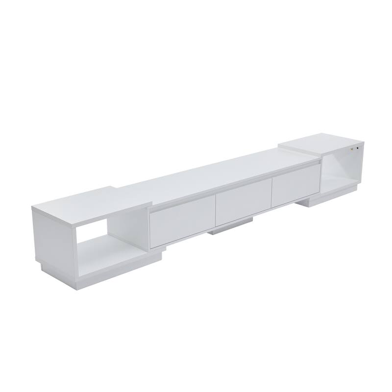 Extendable 102-Inch Modern TV Stand Media Console with 3 Drawers