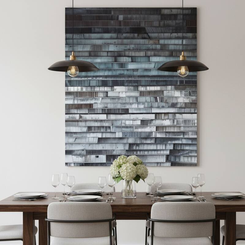 Gradient Hand Painted Abstract Vertical Textured Canvas Wall Art 47x31