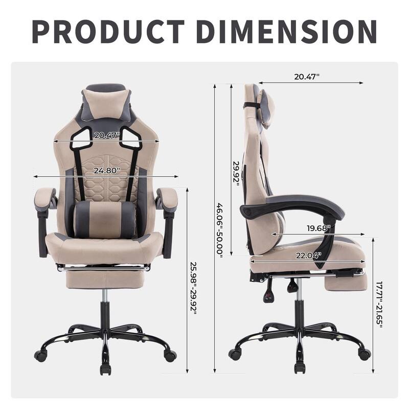 Adults with Footrest Swivel Video Game Chair