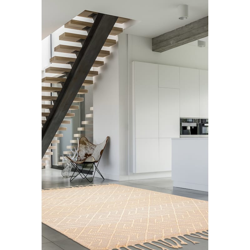 ECARPETGALLERY Braid weave Sienna Cream Wool Rug - 5'2 x 7'9